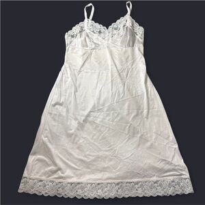 Lorraine vintage white satin slip dress
